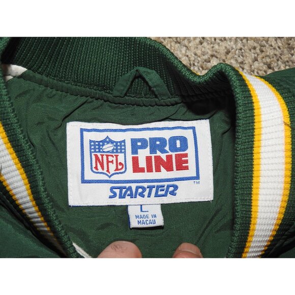 Vintage 90s Green Bay Packers Pro Line Starter Pullover Lined Windbreaker Large - Picture 4 of 13